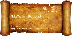 Máyer Botond névjegykártya